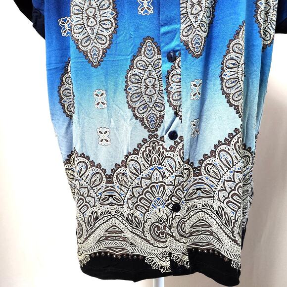 Chico's Exotic Ornaments Adelina Top Size 3 (XL) Ombre Colors Stretch Pullover - Picture 7 of 13